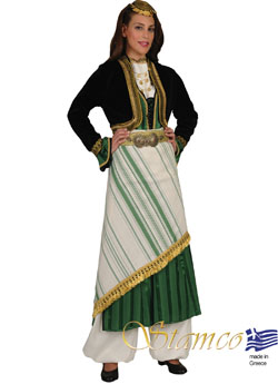 Παραδοσιακή Φορεσία Ποντια  Πρασινη  Ριγε